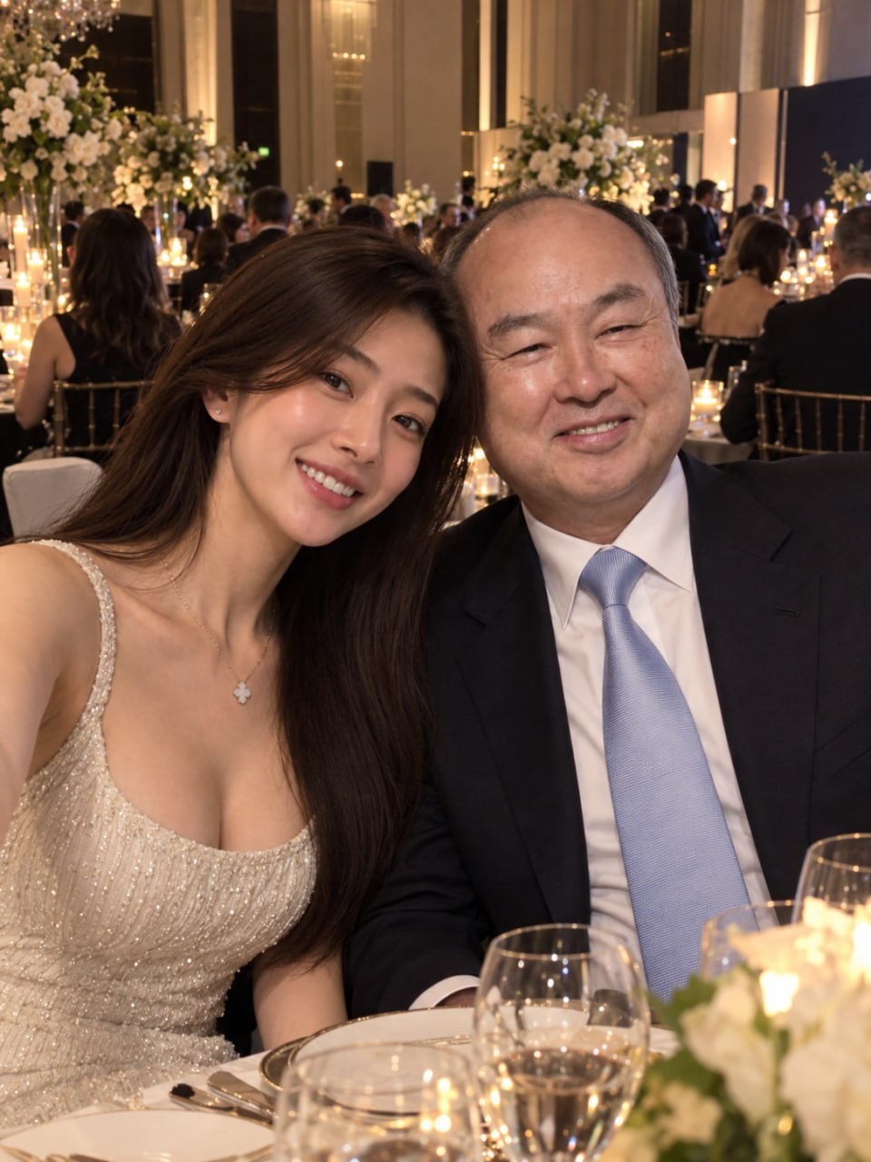 LEE HUANAと孫正義氏の記念写真